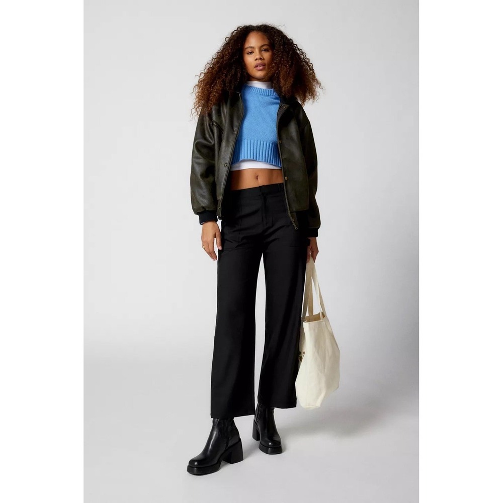 Geel Women's $167 Black Everything Wide Leg Cargo Utility Low Rise Ankle Pant XS